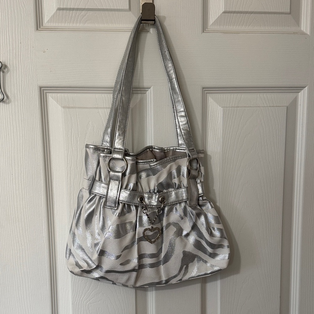 Silver Zebra Print Women's Bag